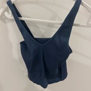 Dark Gray Ribbed Tank Top